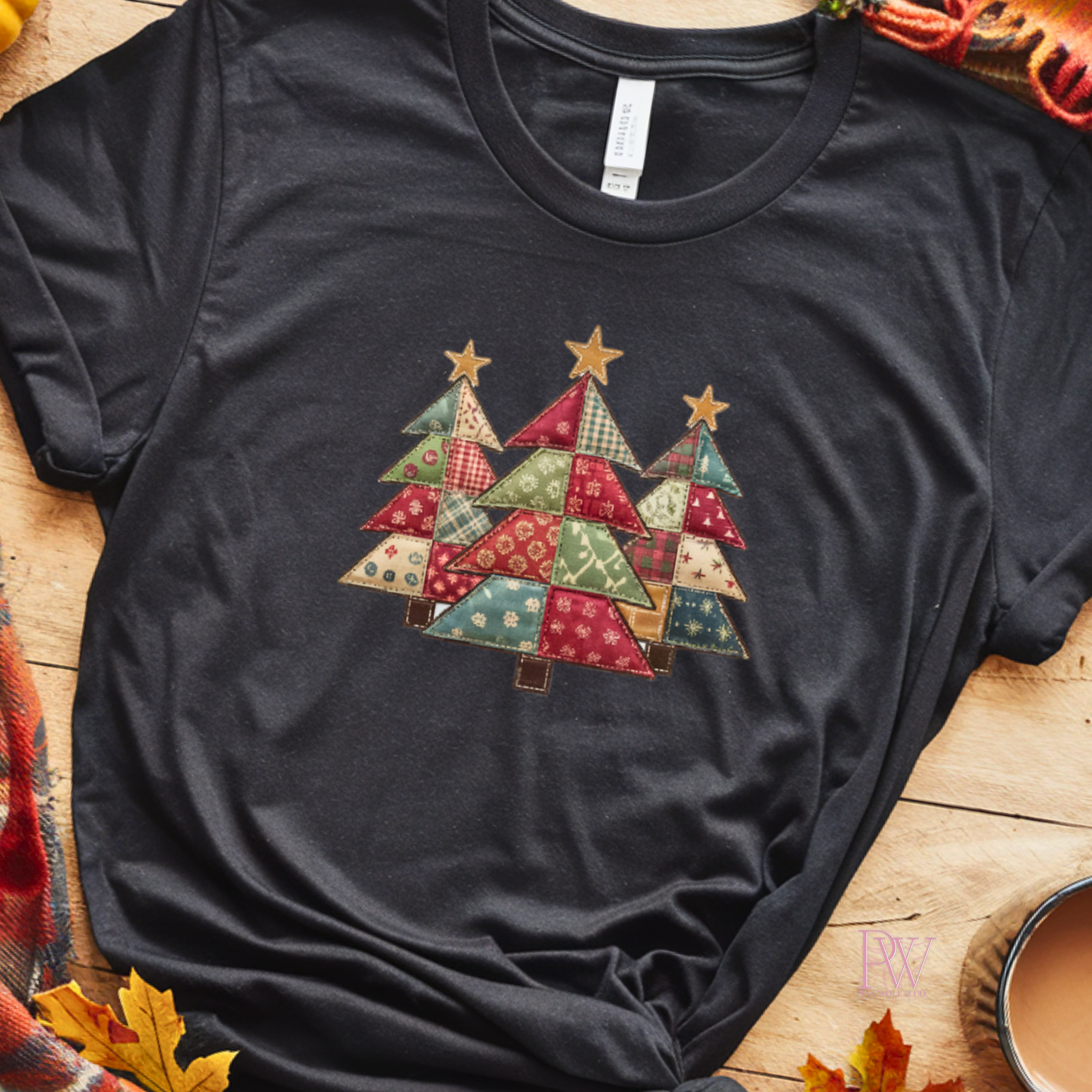 Christmas tree patchwork shirt